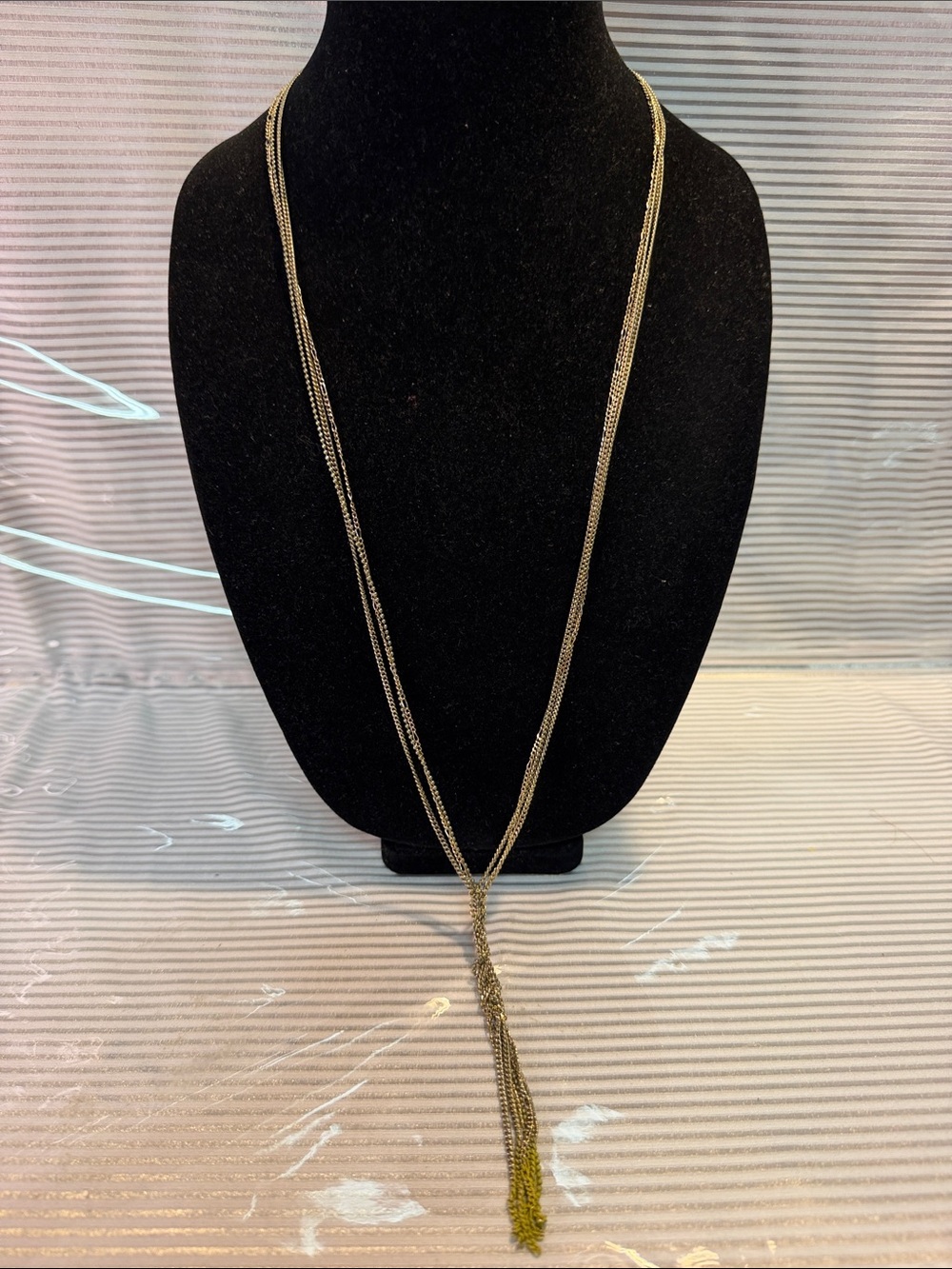 BCBGeneration Gold Multi-Strand Tassel Lariat Necklace